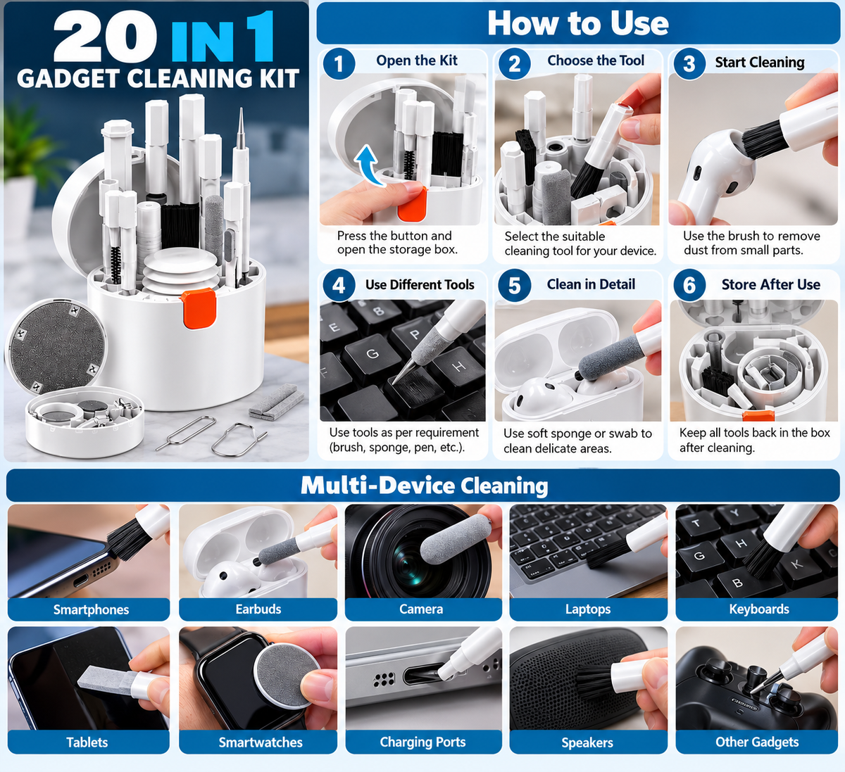 20 in 1 Smart Gadget Cleaning Kit